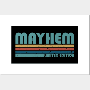 Vintage Proud Mayhem Name Personalized Birthday Retro Posters and Art